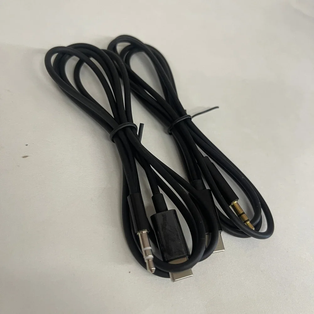 2 Pack USB-C to 3.5mm Aux Cable for iPhone 15 Speakers Car Audio 3FT Black